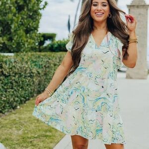 Buddy Love M Marble Print Mini Dress